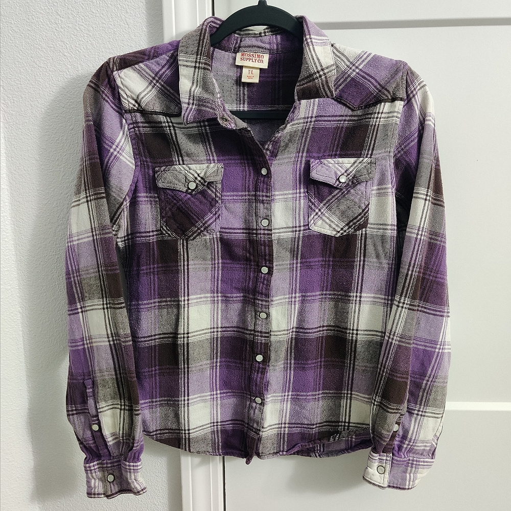 Mossimo Purple Plaid Flannel